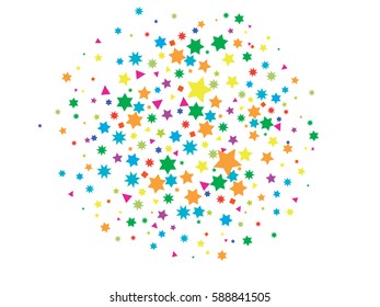 abstract background document, colorful geometric shapes, star, square, triangle. Color vector illustration.