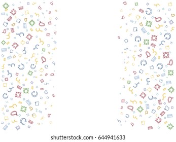 Abstract background for documents. Arabic symbols. The growing moon, the star, Sibha, the Qur'an. Colored Vector illustration.