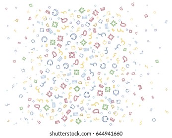 Abstract background for documents. Arabic symbols. The growing moon, the star, Sibha, the Qur'an. Colored Vector illustration.