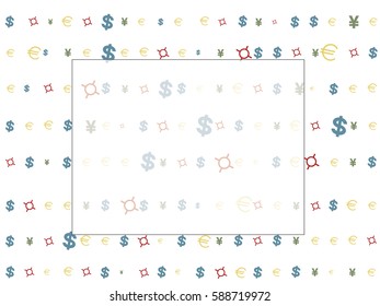 Abstract background for documents, bank signs currency.