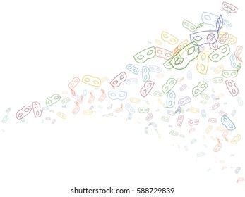 Abstract background for documents, carnival masks. Color vector illustration.