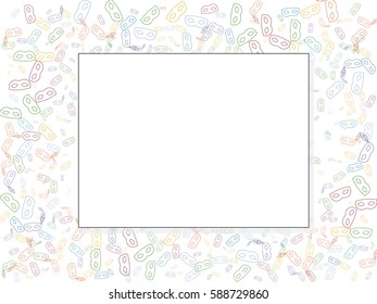 Abstract background for documents, carnival masks. Color vector illustration.