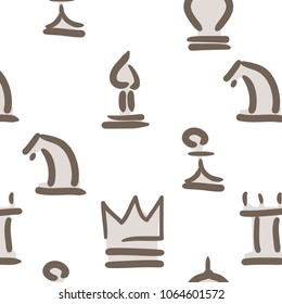 Abstract background for documents of chess pieces. Colored Vector illustration. seamless pattern
