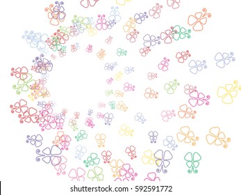 Abstract background for documents, colored butterflies. Color vector illustration.