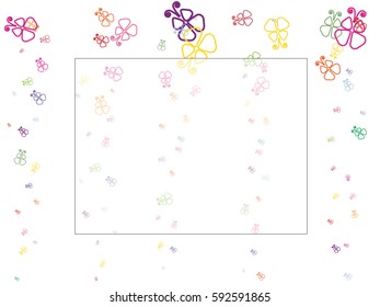 Abstract background for documents, colored butterflies. Color vector illustration.
