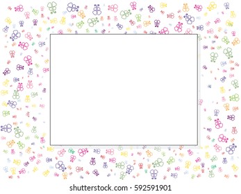Abstract background for documents, colored butterflies. Color vector illustration.