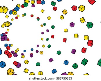 Abstract background for documents, colored cubes. Color vector illustration.