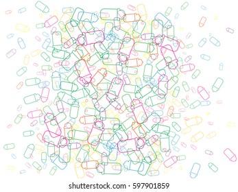 Abstract background for documents, colorful baby milk bottles. Colored Vector illustration.