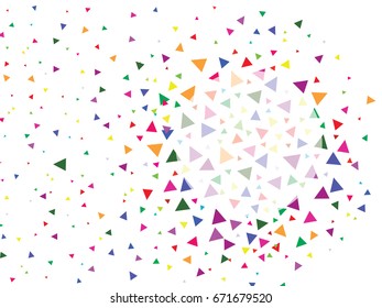 Abstract background for documents from confetti of different colors. Triangles