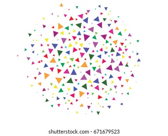 Abstract background for documents from confetti of different colors. Triangles