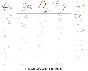 Abstract background for documents geometric alphabet. Colored Vector illustration.