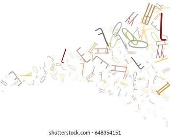 Abstract background for documents of the Korean alphabet (letters). Colored Vector illustration.