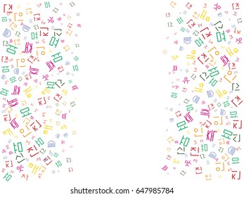 Abstract background for documents of Korean characters. Colored Vector illustration.