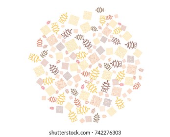 Abstract background for documents of Korean ornament. Colored vector illustration on a theme of Korean ornament, a Korean temple.