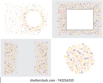 Abstract background for documents of Korean ornament. Colored vector illustration on a theme of Korean ornament, a Korean temple.