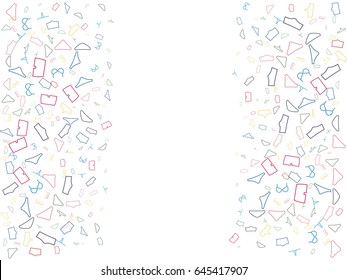 Abstract background for documents lingerie. Women's panties, swimming trunks, bra. Colored Vector illustration.