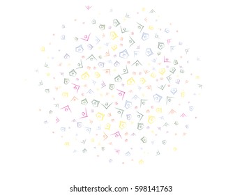 Abstract background for documents, many colored houses. Color vector illustration.