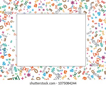 Abstract background for documents mathematical signs. Colored Vector illustration.