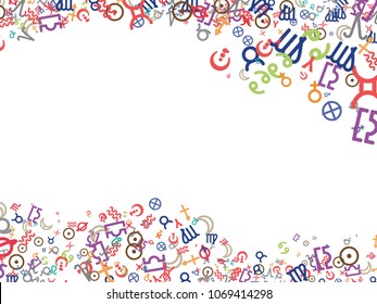 Abstract background for documents on the subject of astrology. Astrological signs. Colored Vector illustration.