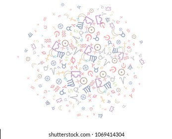 Abstract background for documents on the subject of astrology. Astrological signs. Colored Vector illustration.