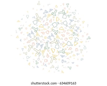 Abstract background for documents on the theme house repair. Icons of a ruler, protractor, roller for painting, brushes, nuts, plunger, trowel for laying cement, spatula, screwdriver, wrench