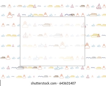 Abstract background for documents on a theme of sea transport. Colored Vector illustration.