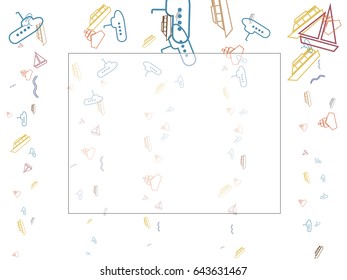 Abstract background for documents on a theme of sea transport. Colored Vector illustration.