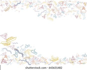 Abstract background for documents on a theme of sea transport. Colored Vector illustration.