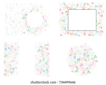 Abstract background for documents on a theme of pets. Colored Vector illustration of a cat, dog pet food, dog booth, dog trace.