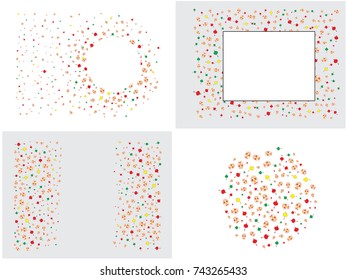 Abstract background for documents on a theme of Korean holidays. Colored vector illustration of a Korean mask, flashlights.