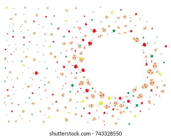 Abstract background for documents on a theme of Korean holidays. Colored vector illustration of a Korean mask, flashlights.
