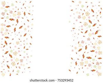 Abstract background for documents on the theme of autumn. Colored Vector illustration of leaves at home.
