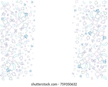 Abstract background for documents on a theme winter clothes. Color vector illustration of a sweater, boots, mittens, coat, hat, jacket, socks.