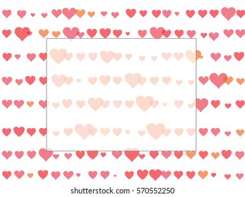 abstract background for documents from red hearts on a white background. It can be used for declarations of love, valentines day congratulations, cards.