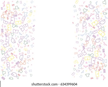 Abstract background for documents for summer department. Icons of sun glasses, glasses, dresses, skirts, swimming suits, bras, pants, trousers