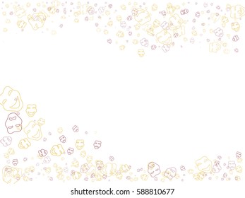 Abstract background for documents, theatrical masks. Color vector illustration.