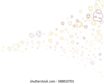 Abstract background for documents, theatrical masks. Color vector illustration.
