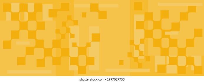 Abstract background with dominant yellow color and interconnected square shapes
