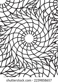  Abstract background doodle floral pattern in black and white. A page for coloring book: fascinating and relaxing job for children and adults. Zentangle drawing. Flower carpet in a magic garden vector