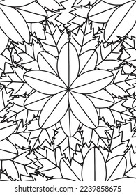  Abstract background doodle floral pattern in black and white. A page for coloring book: fascinating and relaxing job for children and adults. Zentangle drawing. Flower carpet in a magic garden vector