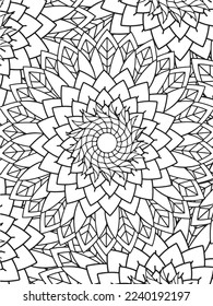  Abstract background doodle floral pattern in black and white. A page for coloring book: fascinating and relaxing job for children and adults. Zentangle drawing. Flower carpet in a magic garden vector