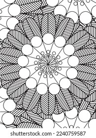 Abstract background doodle floral pattern in black and white. A page for coloring book: fascinating and relaxing job for children and adults. Zentangle drawing. Flower carpet in a magic garden vector.