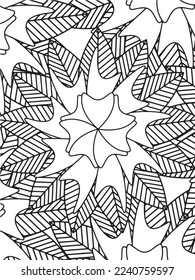 Abstract background doodle floral pattern in black and white. A page for coloring book: fascinating and relaxing job for children and adults. Zentangle drawing. Flower carpet in a magic garden vector.