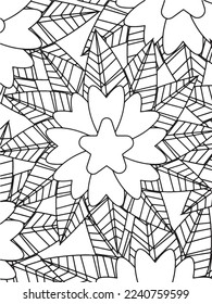 Abstract background doodle floral pattern in black and white. A page for coloring book: fascinating and relaxing job for children and adults. Zentangle drawing. Flower carpet in a magic garden vector.