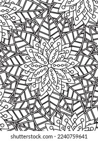 Abstract background doodle floral pattern in black and white. A page for coloring book: fascinating and relaxing job for children and adults. Zentangle drawing. Flower carpet in a magic garden vector.