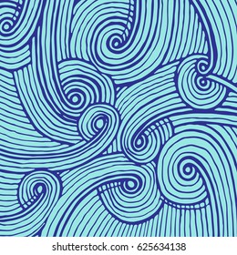 Abstract background of doodle hand drawn lines. Colorful pattern. Vector illustration