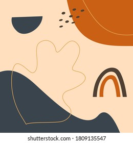 Abstract background with doodle object in scandinavian style. Modern vector design for scrapbooking, planner, website, stories, congratulations, card, banner and invitations.