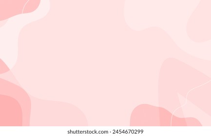 Abstract background of doodle shapes, lines on pink background with blank space in center for text. Minimalist wavy background.