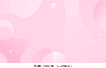 Abstract background of doodle shapes, lines on pink background with blank space in center for text. Minimalist wavy background.