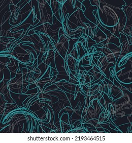 abstract background doodle tangled lines vector seamless pattern